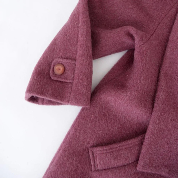 Vintage Fashion Gallery 72% Wool, 18% Mohair  Purple Single Breasted Winter Coat - Picture 11 of 15